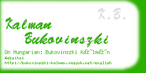 kalman bukovinszki business card